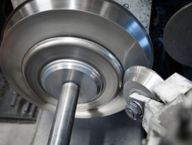 Metal spinning at a technical CNC lathe